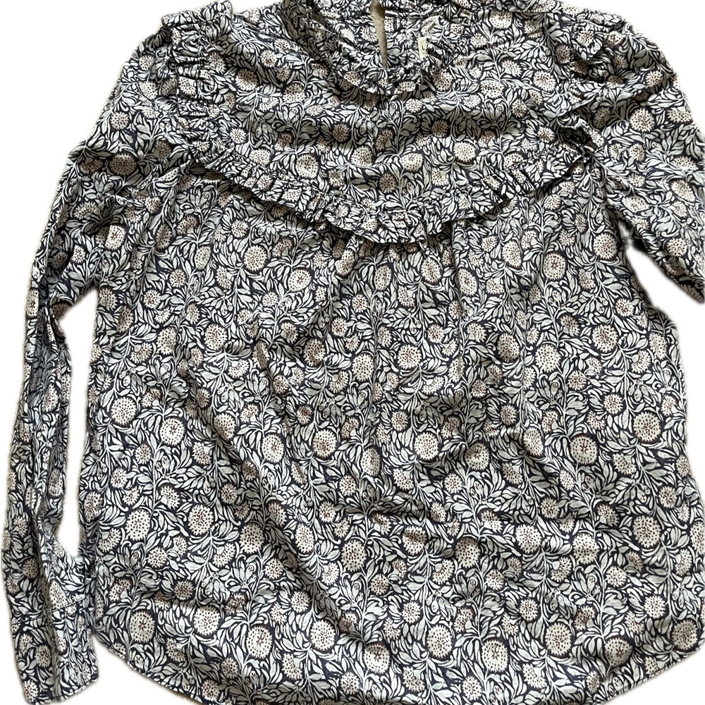 Rebecca Taylor Ruffled Long Sleeve Blouse
